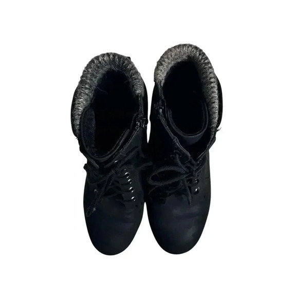 Black Heeled Lace up Boots Size 8.5 - Picture 5 of 7